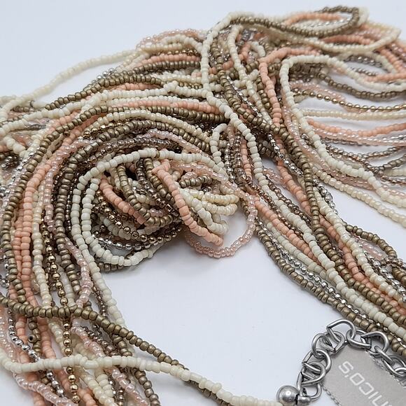 Chico's Glass Seed Bead Multi-strand Necklace, 43 In, 17 Strands, New With Tags - Picture 10 of 11